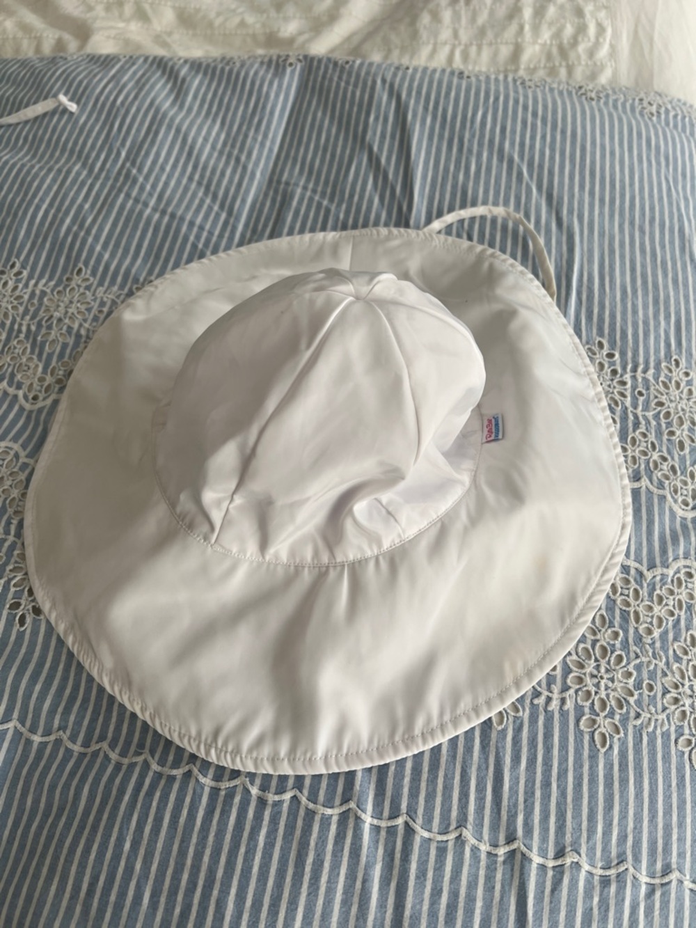 Ruffle Butts White Wide Brim Sun Hat for Kids